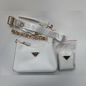 Brand new LUXE safarano cross body handbag white $150
